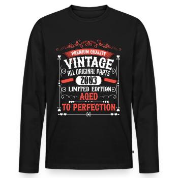 2003 Année de naissance Né Anniversaire Vintage - T-shirt manches longues Premium bio Homme - noir - Devant - Nico (187cm)