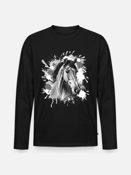Cheval - T-shirt manches longues Premium bio Homme - noir