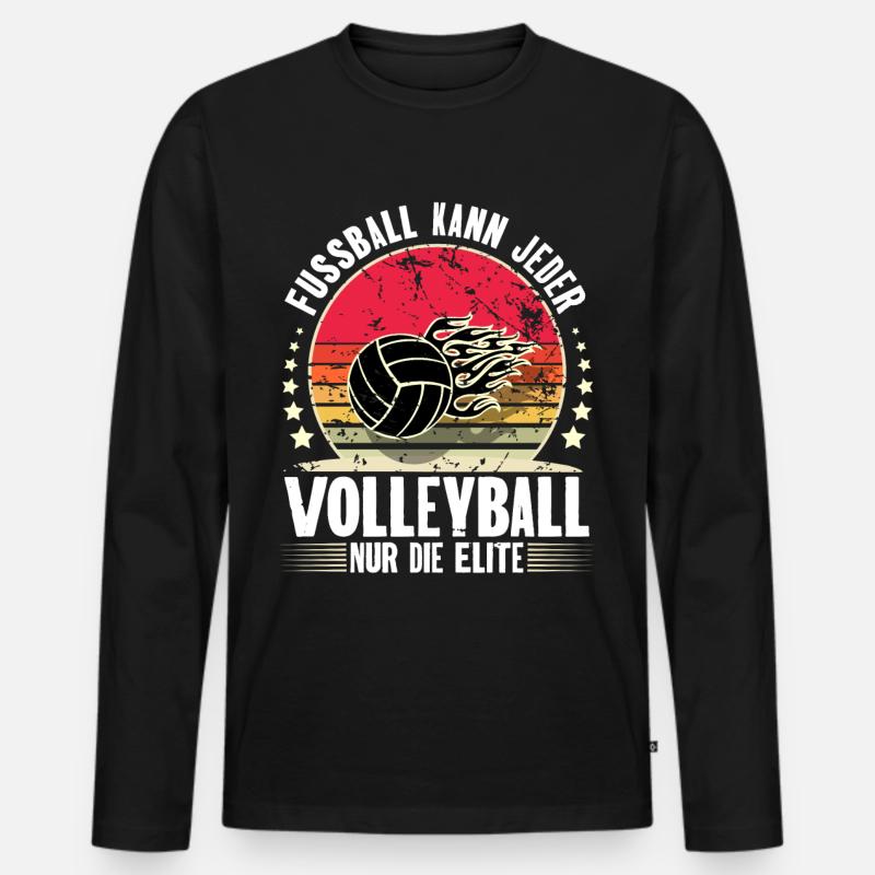 Volleyball - Männer Premium Bio Langarmshirt - Schwarz