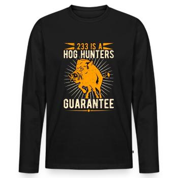 Sanglier Chasse au sanglier Chasseurs de sangliers - T-shirt manches longues Premium bio Homme - noir - Devant - Nico (187cm)