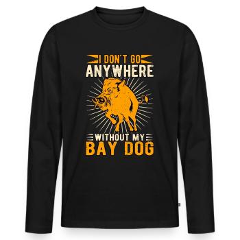 Sanglier Chasse au sanglier Chasseur de sanglier - T-shirt manches longues Premium bio Homme - noir - Devant - Nico (187cm)