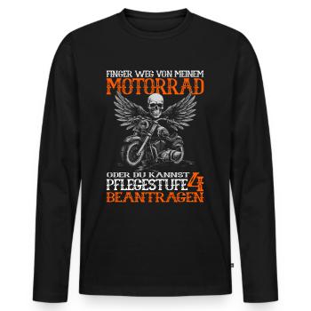Geschenkideen für Motorradfahrer & Biker - Männer Premium Bio Langarmshirt - Schwarz - Vorne - Nico (187cm)