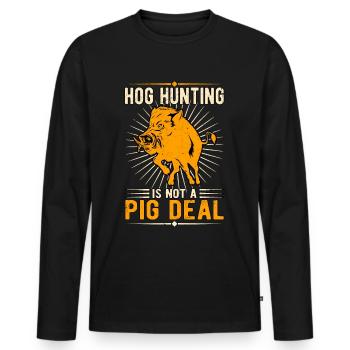 Wildschweinjagd Wildschweinjäger - Männer Premium Bio Langarmshirt - Schwarz - Vorne - Nico (187cm)