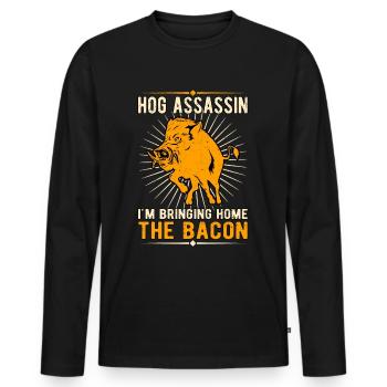 Wild boar wild boar hunting wild boar hunter - Men's Premium Organic Long Sleeve Shirt - black - Front - Nico (187cm)