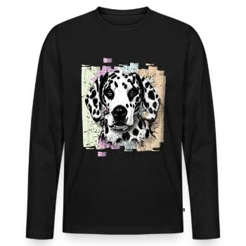 Dalmatian - Men's Premium Organic Long Sleeve Shirt - black - Front - Nico (187cm)