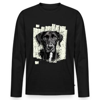 Chien Dogue Dogue Noir - T-shirt manches longues Premium bio Homme - noir - Devant - Nico (187cm)