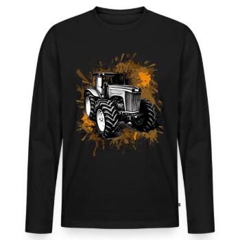 Tracteur Agriculture - T-shirt manches longues Premium bio Homme - noir - Devant - Nico (187cm)