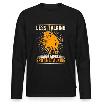 Sanglier chasseur de sanglier chasseur de sanglier - T-shirt manches longues Premium bio Homme - noir - Devant - Nico (187cm)