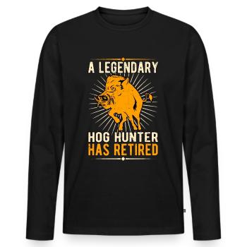 Wildschwein Wildschweinjagd Wildschweinjäger - Männer Premium Bio Langarmshirt - Schwarz - Vorne - Nico (187cm)