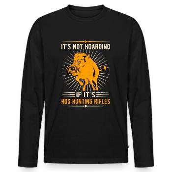 Sanglier chasseur de sanglier chasseur de sanglier - T-shirt manches longues Premium bio Homme - noir - Devant - Nico (187cm)