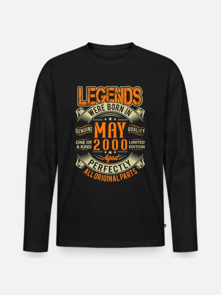 2000 May Birthday Legend - Men's Premium Organic Long Sleeve Shirt - black