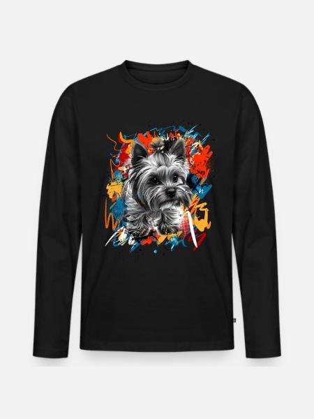 Yorkshire Terrier - Men's Premium Organic Long Sleeve Shirt - black