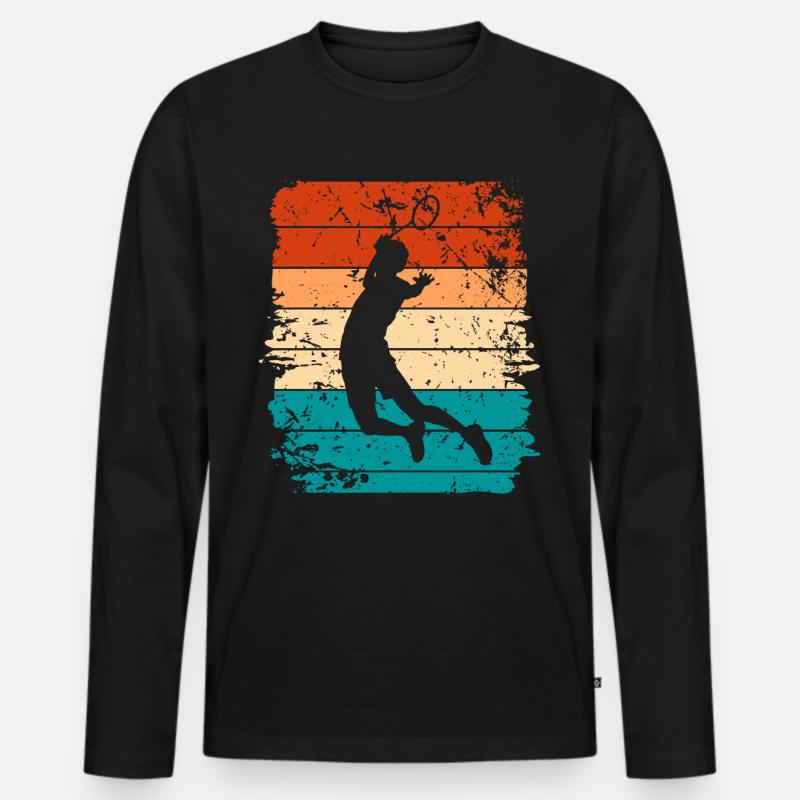 Badminton - Männer Premium Bio Langarmshirt - Schwarz