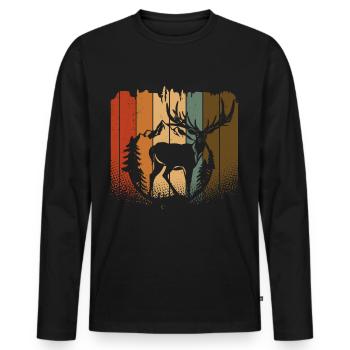 Élan - T-shirt manches longues Premium bio Homme - noir - Devant - Nico (187cm)