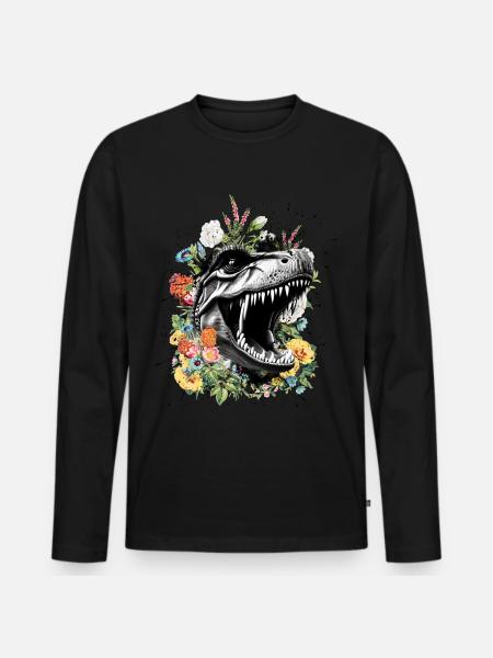 T Rex - Men's Premium Organic Long Sleeve Shirt - black