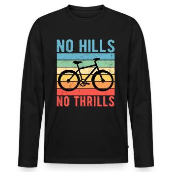 Vélo cycliste Pas de collines Pas de sensations fortes - T-shirt manches longues Premium bio Homme - noir - Devant - Nico (187cm)
