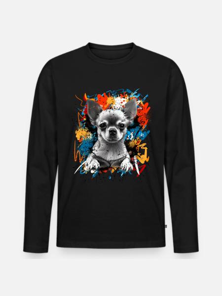 Chihuahua - Men's Premium Organic Long Sleeve Shirt - black
