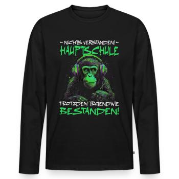 Hauptschule bestanden - Schulabschluss - Männer Premium Bio Langarmshirt - Schwarz - Vorne - Nico (187cm)