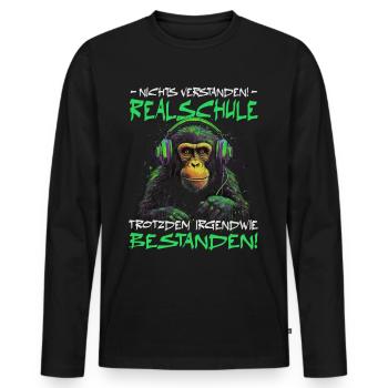 Realschule bestanden - Schulabschluss - Männer Premium Bio Langarmshirt - Schwarz - Vorne - Nico (187cm)