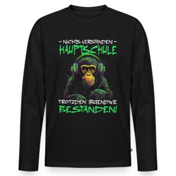 Hauptschule bestanden - Schulabschluss - Männer Premium Bio Langarmshirt - Schwarz - Vorne - Nico (187cm)