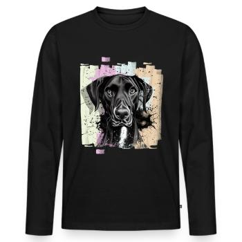 Chien Dogue Dogue Noir - T-shirt manches longues Premium bio Homme - noir - Devant - Nico (187cm)