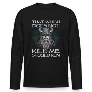 Vikings | Vikinger | Nordic - Men's Premium Organic Long Sleeve Shirt - black - Front - Nico (187cm)