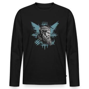 Vikings | Vikinger | Nordique - T-shirt manches longues Premium bio Homme - noir - Devant - Nico (187cm)