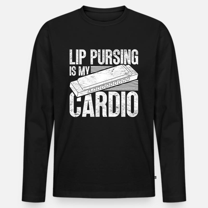 Harmonica harmonica player - Men's Premium Organic Long Sleeve Shirt - black