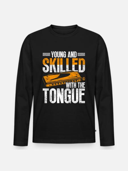 Harmonica harmonica player - Men's Premium Organic Long Sleeve Shirt - black