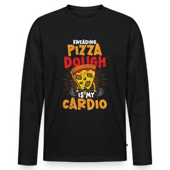 Pizzabäcker Pizzaiolo Pizzateig Kneten - Männer Premium Bio Langarmshirt - Schwarz - Vorne - Nico (187cm)