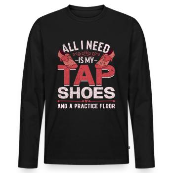 Stepptanz Stepptänzer Stepptänzerin Stepper - Männer Premium Bio Langarmshirt - Schwarz - Vorne - Nico (187cm)