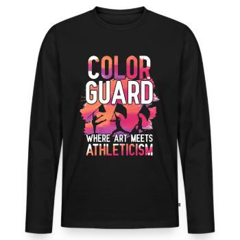 Garde de couleur où l’art rencontre l’athlétisme - T-shirt manches longues Premium bio Homme - noir - Devant - Nico (187cm)