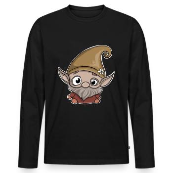 Gnome nain Gnome - T-shirt manches longues Premium bio Homme - noir - Devant - Nico (187cm)