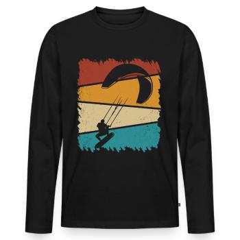 Kitesurfen Kitesurf Kitesurfer Kiteboard - Männer Premium Bio Langarmshirt - Schwarz - Vorne - Nico (187cm)