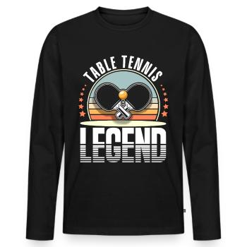Table tennis - Men's Premium Organic Long Sleeve Shirt - black - Front - Nico (187cm)