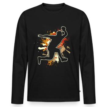 Table tennis - Men's Premium Organic Long Sleeve Shirt - black - Front - Nico (187cm)