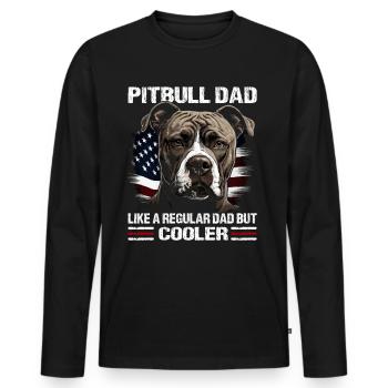 Pitbull Dad - Dog Lover - Dog Owner - Men's Premium Organic Long Sleeve Shirt - black - Front - Nico (187cm)