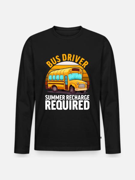 Schulbusfahrer Busfahrer Busbegleiter - Männer Premium Bio Langarmshirt - Schwarz