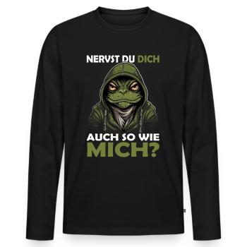 Guten Morgen - sarkastischer ironischer Bürohumor - Männer Premium Bio Langarmshirt - Schwarz - Vorne - Nico (187cm)