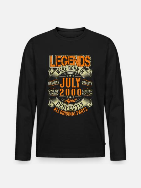 2000 July Birthday Legend - Men's Premium Organic Long Sleeve Shirt - black