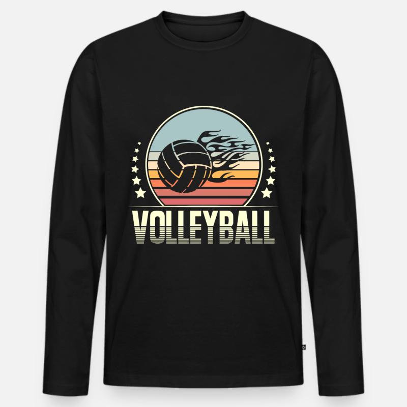 Volleyball - Männer Premium Bio Langarmshirt - Schwarz