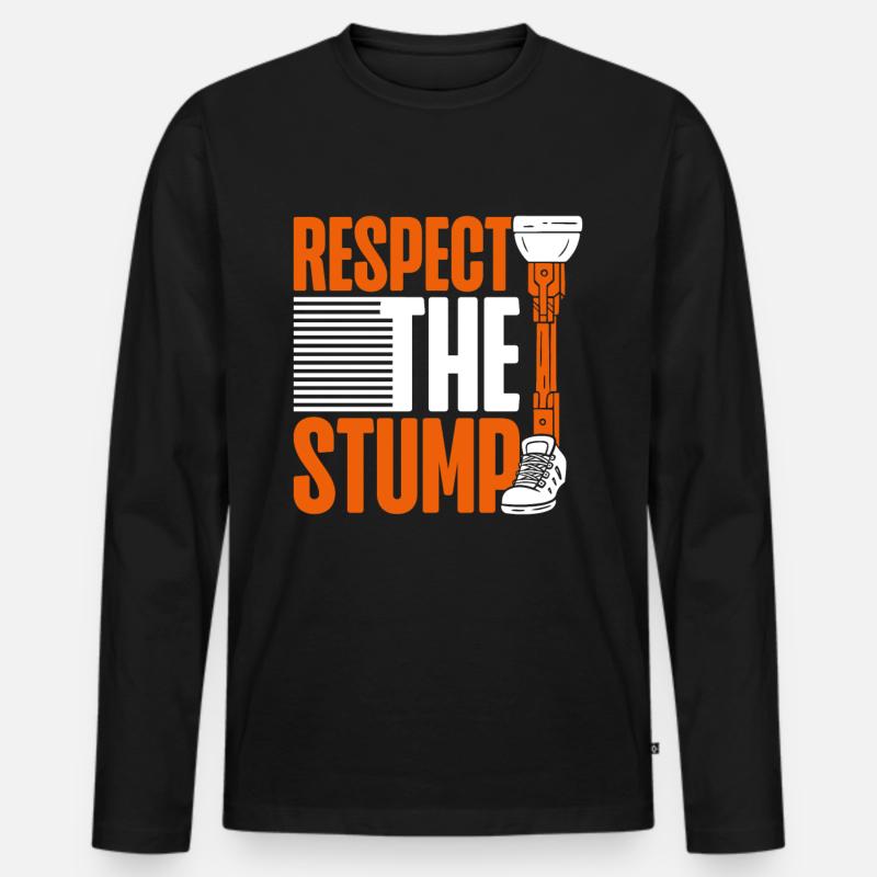 Beinprothese Respect The Stump - Männer Premium Bio Langarmshirt - Schwarz