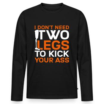Jambe prothétique Je n’ai pas besoin de deux jambes - T-shirt manches longues Premium bio Homme - noir - Devant - Nico (187cm)