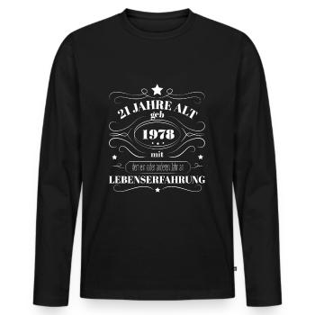 Lustiges Geburtstags Geschenk 1978 geboren Bday - Männer Premium Bio Langarmshirt - Schwarz - Vorne - Nico (187cm)