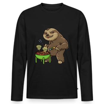 Crickets Sloth - Men's Premium Organic Long Sleeve Shirt - black - Front - Nico (187cm)