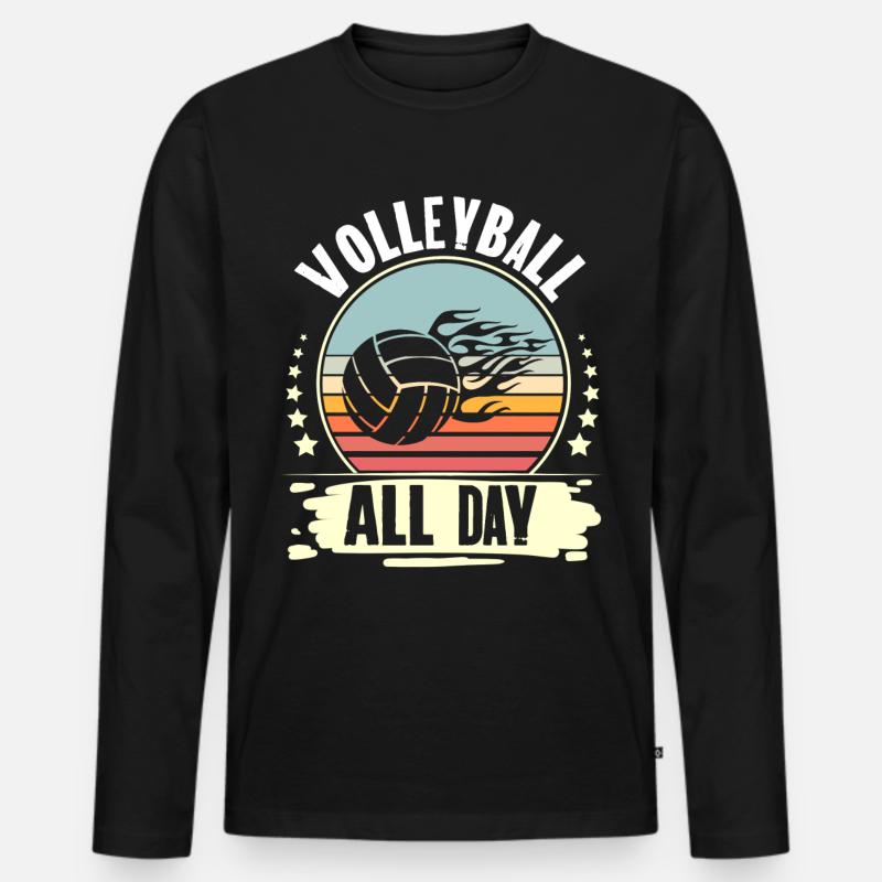 Volleyball - Männer Premium Bio Langarmshirt - Schwarz