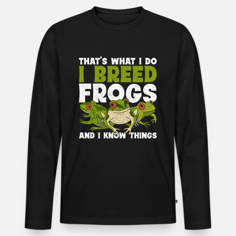 Frosch Rotaugenlaubfrosch - Männer Premium Bio Langarmshirt - Schwarz
