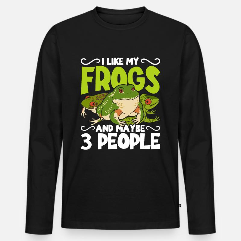 Frosch Rotaugenlaubfrosch - Männer Premium Bio Langarmshirt - Schwarz