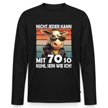 Nicht jeder kann mit 70 Jahren | 70. Geburtstag - Männer Premium Bio Langarmshirt - Schwarz - Vorne - Nico (187cm)