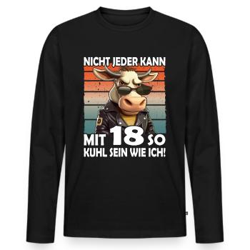 Nicht jeder kann mit 18 Jahren | 18. Geburtstag - Männer Premium Bio Langarmshirt - Schwarz - Vorne - Nico (187cm)